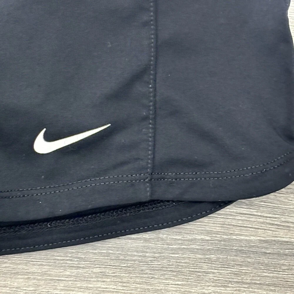 Nike Dri-FIT Black Running Shorts Drawstring White Swoosh